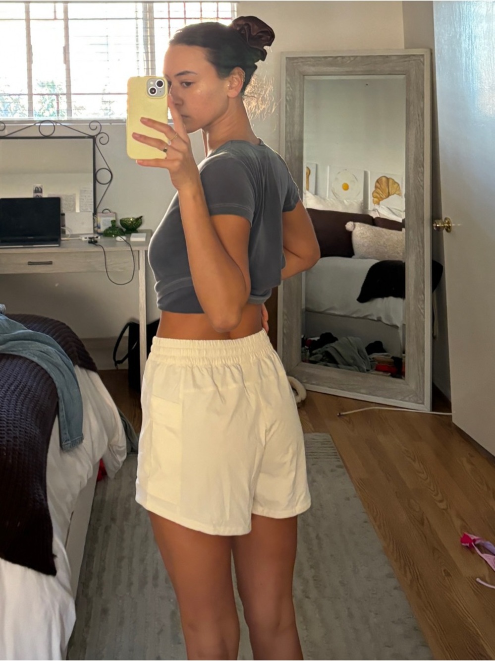 Cream Cargo Drawstring Shorts - Picture 4 of 4
